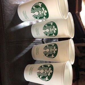 Starbucks plastic serving cups. Set of 4, 16oz.